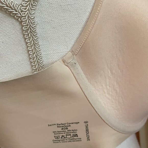 ThirdLove 24/7 Perfect Coverage Racerback Bra in Pink, Size 40B - Picture 4 of 14